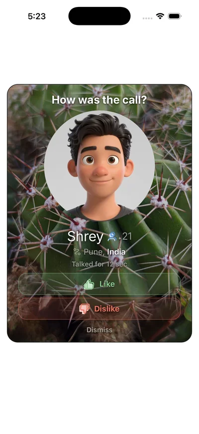 The post-call screen asking how the call was